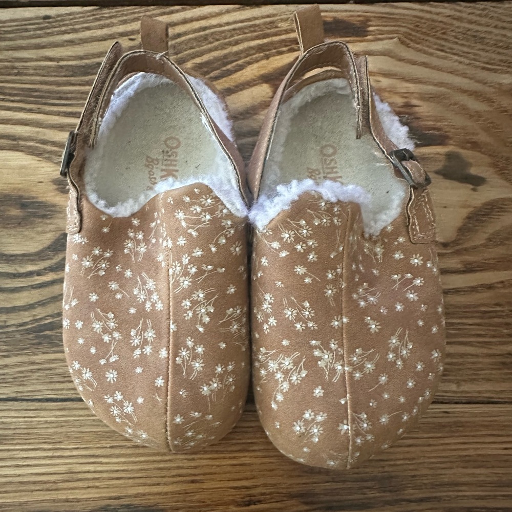 Tan Floral Baby Shoes